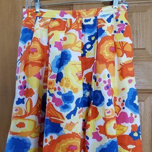 LIZ CLAIBORNE NEW YORK BRIGHT FLORAL LINED SKIRT SIZE 8P